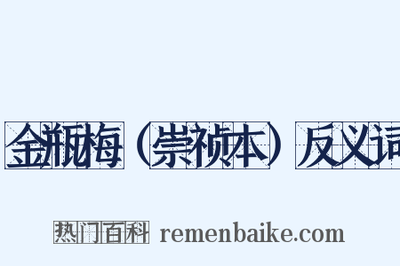 金瓶梅（崇祯本）反义词是什么意思的图片